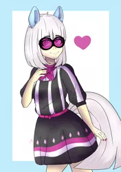 Size: 3912x5560 | Tagged: artist:girlunicorn, artist:sweethearts11, clothes, derpibooru import, dress, eared humanization, human, humanized, photo finish, safe, solo, tailed humanization