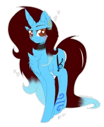 Size: 1078x1308 | Tagged: safe, artist:electricaldragon, derpibooru import, oc, oc:dess, pony, unicorn, chest fluff, choker, female, mare, simple background, solo, transparent background