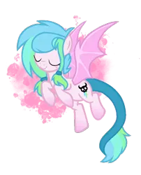 Size: 488x605 | Tagged: safe, artist:chococakebabe, derpibooru import, oc, oc:speed demon, unofficial characters only, bat pony, pony, eyes closed, female, mare, simple background, smiling, solo, transparent background