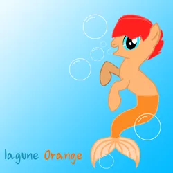 Size: 768x769 | Tagged: air bubble, artist:tawan075, derpibooru import, lagoon, lagune, mermaid, oc, ocean, oc:lagune orange, pond, river, safe, sea pony, water