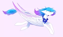 Size: 1280x762 | Tagged: safe, artist:cupofvanillatea, derpibooru import, oc, pegasus, pony, female, mare, pink background, simple background, solo