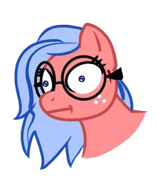 Size: 528x596 | Tagged: artist:flickswitch, bust, confused, confusion, derpibooru import, expression, expressions, female, freckles, glasses, huh, mare, oc, oc:flickswitch, safe, simple background, solo, transparent background, unofficial characters only, wat, why