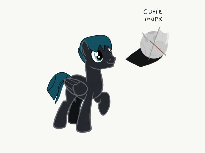 Size: 1024x768 | Tagged: safe, artist:turnaboutart, derpibooru import, oc, oc:night shadow, unofficial characters only, pegasus, pony, fanfic:luna mother of twilight sparkle, cutie mark, folded wings, male, raised hoof, stallion