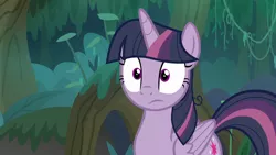 Size: 1280x720 | Tagged: alicorn, clone, cropped, derpibooru import, everfree forest, mean twilight sparkle, safe, screencap, solo, surprised, the mean 6, wide eyes