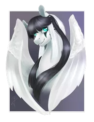 Size: 900x1162 | Tagged: safe, artist:dragonademetal, derpibooru import, oc, oc:laura the zony, unofficial characters only, hybrid, pegasus, pony, zony, abstract background, female, mare, smiling, solo