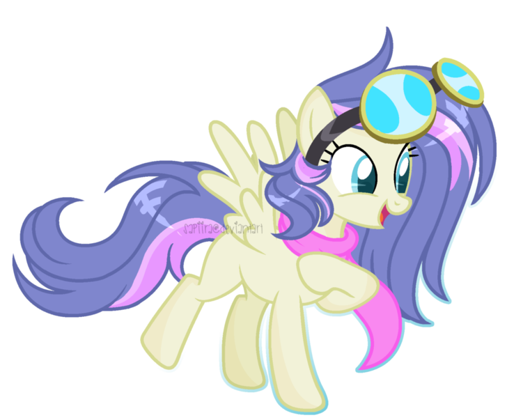 Size: 1024x844 | Tagged: safe, artist:sapiira, derpibooru import, oc, unofficial characters only, pegasus, pony, female, goggles, mare, offspring, parent:clear skies, parent:sunshower, simple background, solo, transparent background