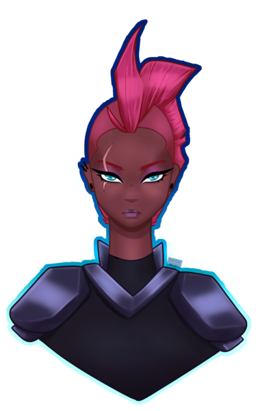 Size: 1024x1605 | Tagged: armor, artist:buffpapa, bust, dark skin, derpibooru import, ear piercing, earring, eye scar, eyeshadow, female, human, humanized, jewelry, lipstick, makeup, my little pony: the movie, piercing, safe, scar, simple background, solo, tempest shadow, transparent background