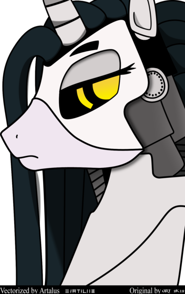 Size: 1071x1700 | Tagged: safe, artist:art.molados, artist:artalus, derpibooru import, oc, oc:molados, unofficial characters only, pony, robot, robot pony, bust, female, mare, portrait, simple background, slit eyes, solo, transparent background, unamused, vector