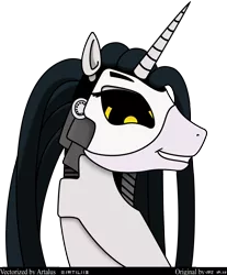 Size: 1407x1700 | Tagged: safe, artist:art.molados, artist:artalus, derpibooru import, oc, oc:molados, unofficial characters only, pony, robot, robot pony, bust, female, grin, mare, portrait, rapeface, simple background, smiling, solo, transparent background, vector