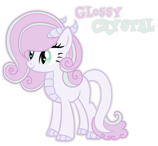 Size: 800x739 | Tagged: artist:cirillaq, derpibooru import, dracony, female, hybrid, interspecies offspring, oc, oc:glossy crystal, offspring, parent:rarity, parent:spike, parents:sparity, safe, simple background, solo, transparent background