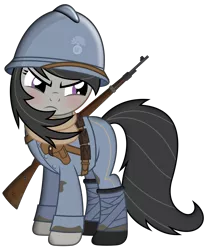 Size: 2481x3000 | Tagged: safe, artist:brony-works, derpibooru import, octavia melody, pony, clothes, french, gun, high res, military, military uniform, rifle, simple background, solo, transparent background, uniform, vector, weapon, world war i