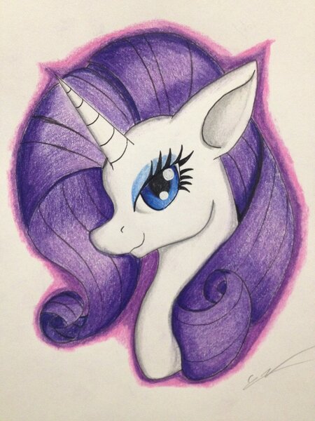 Size: 1024x1365 | Tagged: safe, artist:luxiwind, derpibooru import, rarity, pony, bust, portrait, solo, traditional art