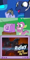 Size: 520x1016 | Tagged: derpibooru import, exploitable meme, gamer luna, meme, metroid, obligatory pony, princess luna, ridley, safe, spike, super smash bros., super smash bros. ultimate, tv meme