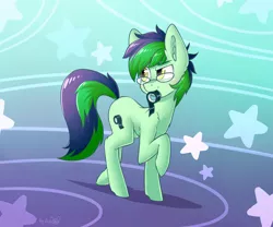 Size: 2304x1920 | Tagged: safe, artist:dsp2003, derpibooru import, oc, oc:quick fix, earth pony, pony, abstract background, colt, commission, duct tape, male