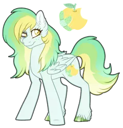 Size: 1000x1041 | Tagged: safe, artist:squeakshimi, derpibooru import, oc, oc:apple tumble, pegasus, pony, female, magical lesbian spawn, mare, offspring, parent:apple fritter, parent:rainbow dash, simple background, solo, transparent background