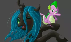 Size: 1163x686 | Tagged: artist needed, safe, derpibooru import, queen chrysalis, spike, changeling, changeling queen, dragon, baby, baby dragon, badass, badass adorable, bitch slap, blood, confused, cute, cutealis, duo, epic, fangs, female, fight, former queen chrysalis, frown, gray background, injured, male, mare, one eye closed, open mouth, payback, punch, revenge, rivalry, simple background, smiling, smirk, spikabetes, surprised