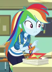 Size: 393x541 | Tagged: safe, derpibooru import, screencap, rainbow dash, equestria girls, equestria girls series, the last day of school, cropped, female, geode of super speed, magical geodes
