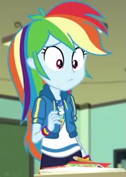 Size: 471x661 | Tagged: safe, derpibooru import, screencap, rainbow dash, equestria girls, equestria girls series, the last day of school, cropped, female, geode of super speed, magical geodes