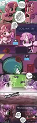 Size: 750x2422 | Tagged: safe, artist:lumineko, derpibooru import, sweetie belle, android, pony, robot, robot pony, unicorn, carousel boutique, comic, cooking, cutie mark, detroit: become human, female, filly, food, glowing horn, gynoid, ironic, irony, magic, quick time event, self ponidox, sweat, sweetie belle can't cook, sweetie bot, sweetie fail, telekinesis, the cmc's cutie marks, turing test