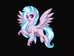 Size: 2000x1500 | Tagged: artist:alpaca-pharaoh, black background, classical hippogriff, derpibooru import, female, hippogriff, safe, silverstream, simple background, solo