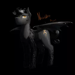 Size: 2000x2000 | Tagged: artist:nsilverdraws, black background, derpibooru import, detailed, kirin, male, oc, oc:neronir blackmore, orange eyes, safe, scales, simple background, solo, stallion, unofficial characters only, wings