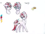 Size: 600x458 | Tagged: safe, artist:tillie-tmb, derpibooru import, oc, oc:sunny fields, earth pony, pony, female, mare, reference sheet, simple background, solo, traditional art, white background