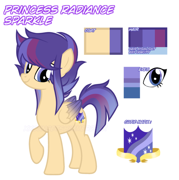 Size: 1908x1922 | Tagged: safe, artist:xxsunsetshimmer23xx, derpibooru import, oc, oc:radiance sparkle, unofficial characters only, pegasus, pony, colored wings, colored wingtips, female, mare, offspring, parent:flash sentry, parent:twilight sparkle, parents:flashlight, reference sheet, simple background, solo, transparent background