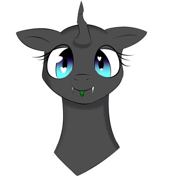 Size: 4000x4000 | Tagged: safe, artist:velvet rose, derpibooru import, oc, unofficial characters only, changeling, :p, cute, eyelashes, female, heart eyes, horn, looking at you, mare, silly, simple background, solo, tongue out, transparent background, wingding eyes