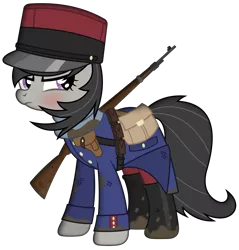 Size: 2869x3000 | Tagged: safe, artist:brony-works, derpibooru import, octavia melody, pony, boots, clothes, french, gun, high res, military, military uniform, mud, rifle, shoes, simple background, solo, transparent background, uniform, vector, weapon, world war i