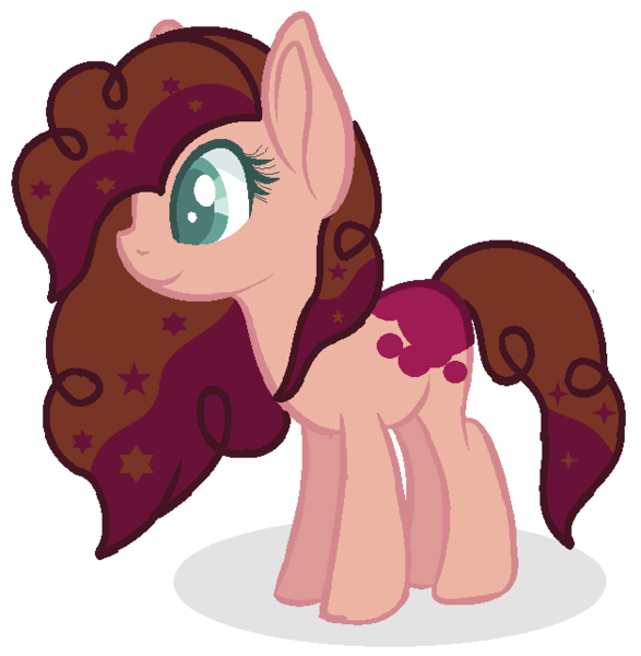 Size: 628x642 | Tagged: safe, artist:kitsunejulie, derpibooru import, oc, oc:cherry surprise, earth pony, pony, female, mare, offspring, parent:cheese sandwich, parent:pinkie pie, parents:cheesepie, simple background, solo, white background