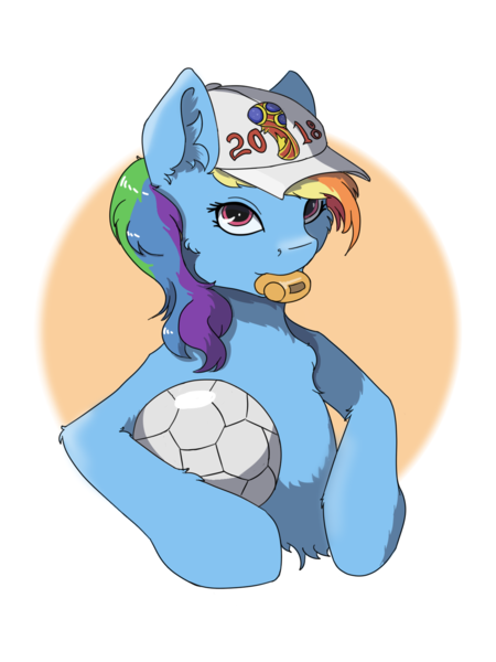 Size: 1500x2000 | Tagged: artist:kittytitikitty, derpibooru import, football, hat, rainbow dash, safe, sports, whistle, world cup, world cup 2018