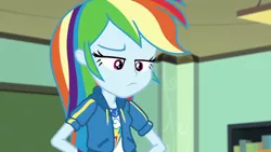 Size: 1280x720 | Tagged: safe, derpibooru import, screencap, rainbow dash, equestria girls, equestria girls series, the last day of school, geode of super speed, magical geodes, solo