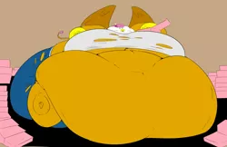 Size: 5000x3236 | Tagged: anthro, anthro oc, artist:saintdraconis, big breasts, blob, breasts, clothes, derpibooru import, donut, endless gluttony, fat, female, food, gluttony, huge breasts, huge butt, immobile, impossibly large breasts, impossibly large butt, large butt, morbidly obese, obese, oc, oc:skye lily, solo, solo female, suggestive, torn clothes, wardrobe malfunction, weight gain, weight gain sequence