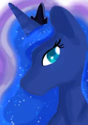 Size: 1024x1448 | Tagged: alicorn, artist:lordswinton, blue, bust, colored, derpibooru import, painting, portrait, princess, princess luna, safe, sketch, solo