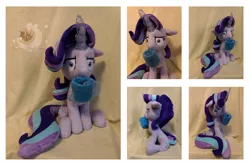 Size: 3336x2208 | Tagged: safe, artist:legadema, derpibooru import, starlight glimmer, pony, unicorn, marks for effort, chocolate, cup, empathy cocoa, food, glowing horn, guidance counselor, hot chocolate, i mean i see, irl, photo, plushie, sitting, solo, unamused