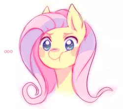 Size: 654x577 | Tagged: safe, artist:pekou, derpibooru import, fluttershy, pegasus, pony, :t, bust, cute, female, hnnng, mare, shyabetes, simple background, solo, white background