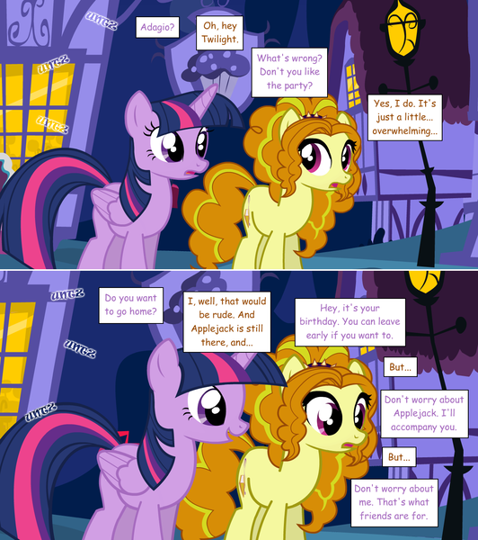 Size: 1280x1444 | Tagged: safe, artist:hakunohamikage, derpibooru import, adagio dazzle, pinkie pie, twilight sparkle, twilight sparkle (alicorn), ponified, alicorn, pony, ask-princesssparkle, ask, comic, tumblr