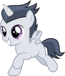 Size: 3001x3500 | Tagged: safe, artist:cloudyglow, artist:jawsandgumballfan24, derpibooru import, edit, rumble, alicorn, pony, alicornified, colt, cute, foal, happy, male, prince rumble, race swap, rumblebetes, simple background, transparent background, vector