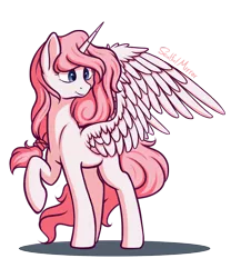 Size: 2000x2400 | Tagged: safe, artist:soulfulmirror, derpibooru import, oc, oc:lilyana, alicorn, pony, alicorn oc, female, high res, mare, raised hoof, simple background, solo, starved for light, transparent background, wings