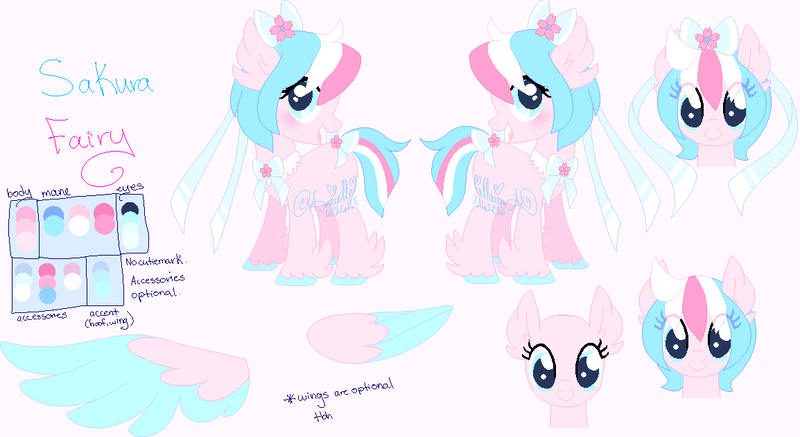 Size: 1154x631 | Tagged: safe, artist:arxielle, derpibooru import, oc, oc:sakura fairy, pegasus, pony, female, mare, reference sheet, solo