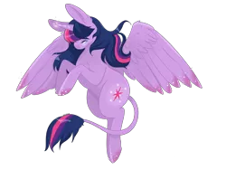 Size: 7200x5400 | Tagged: safe, artist:ami-lkshake, artist:andriamiles, derpibooru import, twilight sparkle, twilight sparkle (alicorn), alicorn, pony, absurd resolution, ear fluff, female, glowing eyes, leonine tail, magic, mare, simple background, solo, spread wings, transparent background, wing fluff, wings