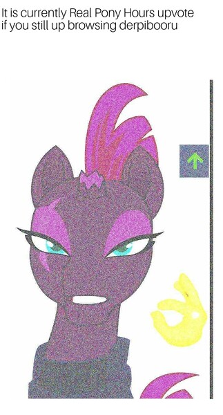 Size: 716x1331 | Tagged: safe, derpibooru import, edit, tempest shadow, pony, dank memes, deep fried meme, emoji, meme, needs more jpeg, obligatory pony, shitposting, upvote