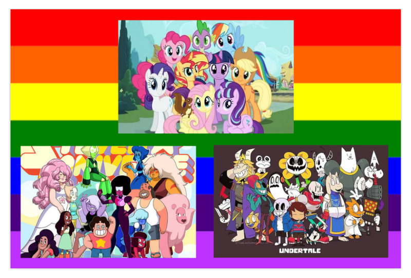 Size: 1015x688 | Tagged: alicorn, alphys, amethyst (steven universe), annoying dog, applejack, asgore dreemurr, big cat, connie maheswaran, crossover, derpibooru import, flowey, fluttershy, frisk, froggit, garnet (steven universe), gay pride flag, greg universe, jasper (steven universe), lapis lazuli (steven universe), lesser dog, lion, mad dummy, mane eight, mane seven, mane six, mettaton, monster kid, napstablook, papyrus (undertale), pearl (steven universe), peridot (steven universe), pinkie pie, pride, pride flag, rainbow dash, rarity, rose quartz (steven universe), ruby, safe, sans (undertale), sapphire, shipping fuel, spike, starlight glimmer, steven quartz universe, steven universe, stevonnie, sunset shimmer, temmie, toriel, twilight sparkle, twilight sparkle (alicorn), undertale, undyne, wall of tags, whimsun