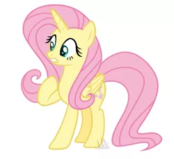 Size: 1024x939 | Tagged: safe, artist:misskitkat2002, derpibooru import, fluttershy, alicorn, pony, alicornified, base used, fluttercorn, race swap, simple background, solo, white background