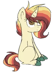 Size: 659x861 | Tagged: safe, artist:mintoria, derpibooru import, oc, oc:fire cracker, pony, unicorn, female, mare, simple background, sitting, sketch, solo, transparent background