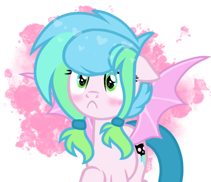 Size: 900x777 | Tagged: safe, artist:chococakebabe, derpibooru import, oc, oc:speed demon, unofficial characters only, bat pony, pony, bat pony oc, blushing, female, heart eyes, mare, simple background, solo, transparent background, wingding eyes