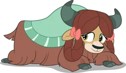 Size: 5160x3000 | Tagged: absurd resolution, artist:dashiesparkle, cloven hooves, cute, derpibooru import, female, non-compete clause, safe, simple background, smiling, solo, .svg available, transparent background, vector, yak, yona, yonadorable