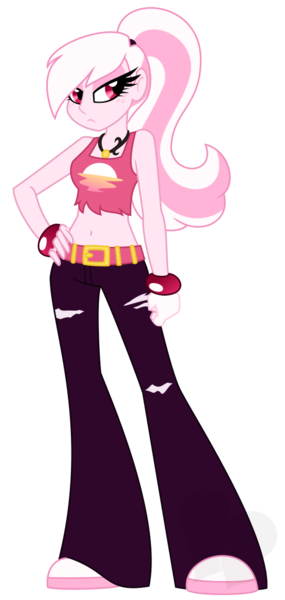 Size: 542x1140 | Tagged: safe, artist:faith-wolff, derpibooru import, oc, oc:eventide hymn, unofficial characters only, fanfic:the bridge, equestria girls, belly button, clothes, crossover, disguise, eqg promo pose set, fanfic art, female, midriff, pouting, simple background, solo, torn clothes, transparent background, vector