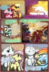 Size: 2160x3168 | Tagged: safe, artist:firefanatic, derpibooru import, applejack, bon bon, fluttershy, lyra heartstrings, pinkie pie, rarity, sweetie drops, twilight sparkle, alicorn, bat pony, monster pony, original species, spiderpony, tatzlpony, comic:agents of hoo-men, angry, big ears, clothes, comic, crying, descriptive noise, dialogue, fluffy, flutterbat, pinkamena diane pie, race swap, rapidash twilight, species swap, squishy cheeks, suit, sunglasses, tatzljack, what is hoo-man