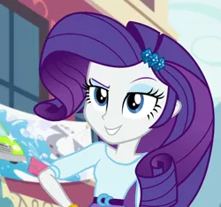 Size: 1140x1069 | Tagged: safe, derpibooru import, screencap, rarity, dance magic, equestria girls, spoiler:eqg specials, cropped, evil grin, grin, lidded eyes, smiling, smirk, solo